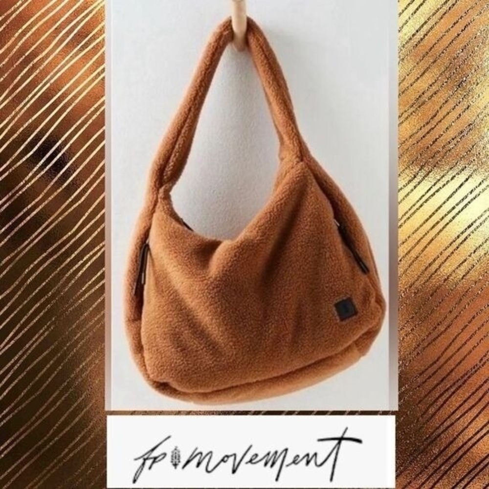 FREE PEOPLE Cozy Carryall Sherpa Tote NWT $98 COCO TEDDY BROWN 🐻